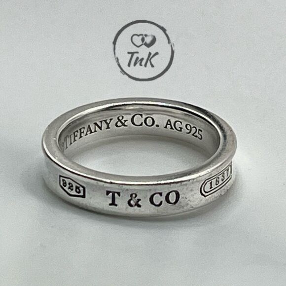 Tiffany & Co 1837 Ring - Narrow - 925 Silver - sz 4.75-5 - Picture 12 of 16